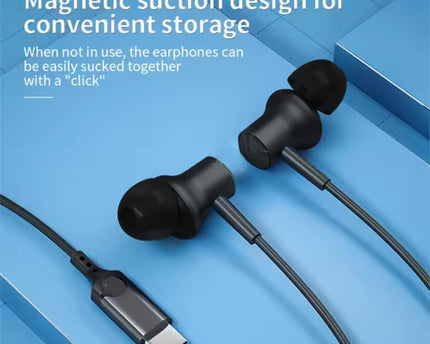 ModishOmbre UNI C Earphones | Deep Bass, USB-C Wired Earbuds | Premium Comfort Fit, in-Line Microphone for Clear Calls | Universal Compatibility