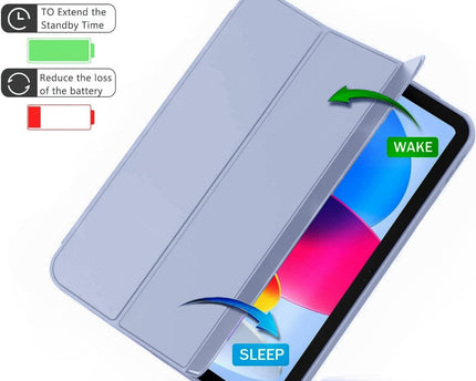 Smart Case for iPad (A16) 11th/10th Generation (2025/2022) [Auto Sleep/Wake Cover] [Left Side Pencil Holder] [Soft Flexible Case] TG Series - Purple