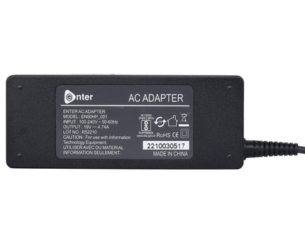 Enter Bis Certified 90W, 19.5V/4.62A, 3 Pin High-Efficiency Ac Laptop Charger/Adapter for Dell Laptops (Without Power Cord),Black