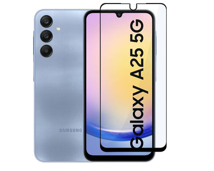 TEKOGEAR Tempered Glass for Samsung Galaxy A25 (5G) | Screen Protector Full HD Quality Tempered Glass Anti-Scratch Edge to Edge Coverage with Easy Installation Kit (Black)