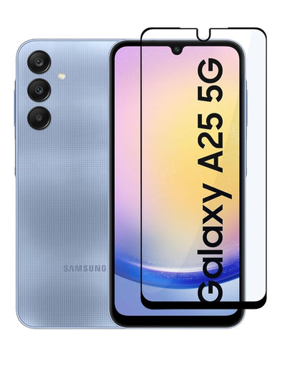 HC Tempered Glass for Samsung Galaxy A25 (5G) | Screen Protector Full HD Quality Tempered Glass Anti-Scratch Edge to Edge Coverage with Easy Installation Kit (Black)