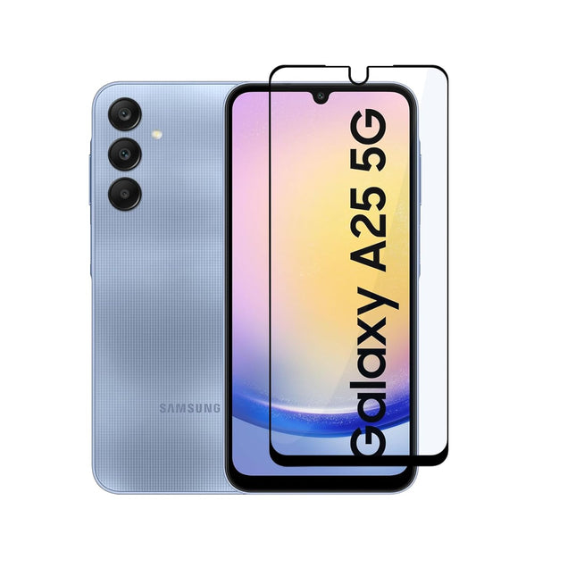 TEKOGEAR Tempered Glass for Samsung Galaxy A25 (5G) | Screen Protector Full HD Quality Tempered Glass Anti-Scratch Edge to Edge Coverage with Easy Installation Kit (Black)