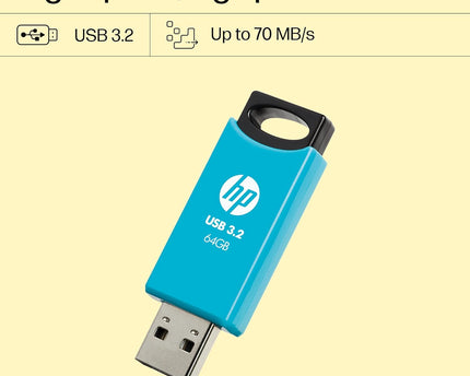 HP 712w 64GB USB 3.2 Flash Drive- Blue