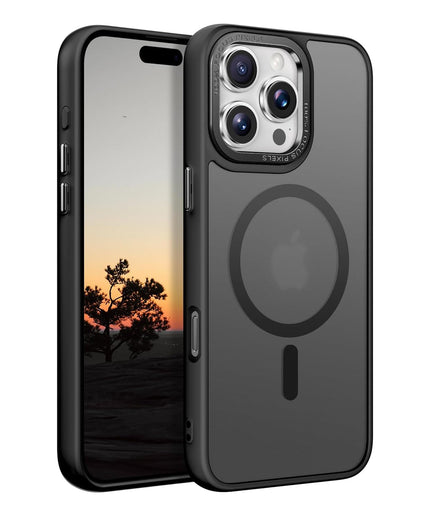 TG Shockproof Clear Hybrid Armor Compatible with MagSafe Accessories for iPhone 16 Pro Max Case, iPhone 16 Pro Max (6.9 inch) Back Cover (PC & TPU, Black Bumper)