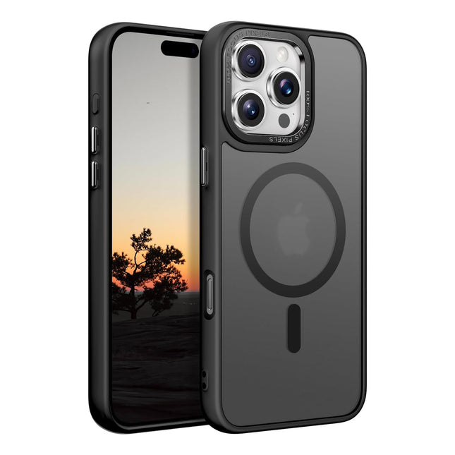 TG Shockproof Clear Hybrid Armor Compatible with MagSafe Accessories for iPhone 16 Pro Max Case, iPhone 16 Pro Max (6.9 inch) Back Cover (PC & TPU, Black Bumper)