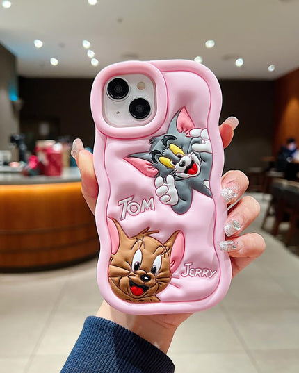 Tom & Jerry Creative Cartoon Trolls Case for iPhone , Shockproof Protective Silicone Cover, Higher Edge Design
