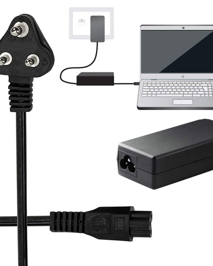 tg 3 Pin Laptop Power Cable Universal Replacement for Laptop Charger Adapter Power Cord for Laptop - (1.5M, Black)