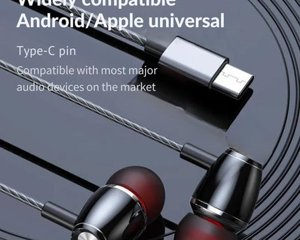 ModishOmbre UNI C Earphones | Deep Bass, USB-C Wired Earbuds | Premium Comfort Fit, in-Line Microphone for Clear Calls | Universal Compatibility