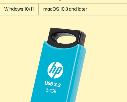 HP 712w 64GB USB 3.2 Flash Drive- Blue