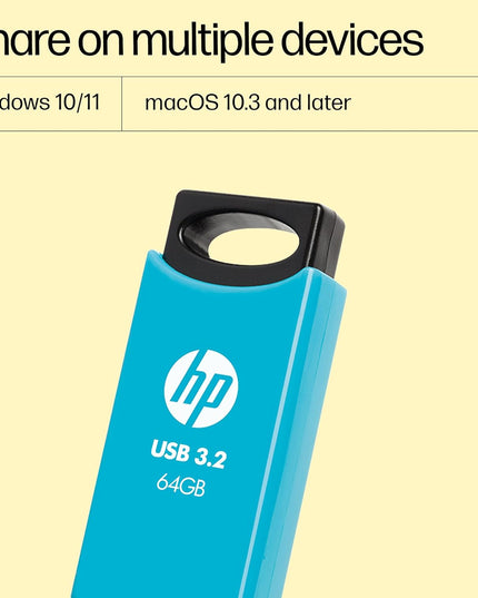 HP 712w 64GB USB 3.2 Flash Drive- Blue