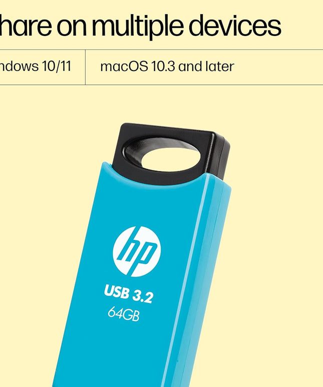 HP 712w 64GB USB 3.2 Flash Drive- Blue