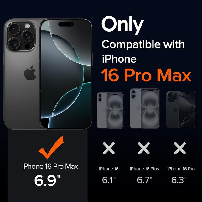 TG Shockproof Clear Hybrid Armor Compatible with MagSafe Accessories for iPhone 16 Pro Max Case, iPhone 16 Pro Max (6.9 inch) Back Cover (PC & TPU, Black Bumper)