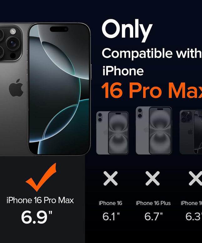 TG Shockproof Clear Hybrid Armor Compatible with MagSafe Accessories for iPhone 16 Pro Max Case, iPhone 16 Pro Max (6.9 inch) Back Cover (PC & TPU, Black Bumper)