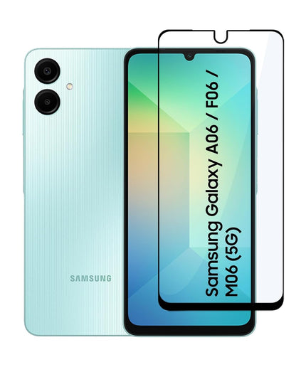 Tempered Glass for Samsung Galaxy A06 (4G)/ F06 (5G)/ M06 (5G) | Screen Protector Full HD Quality Tempered Glass Anti-Scratch Edge to Edge Coverage with Easy Installation Kit (Black)