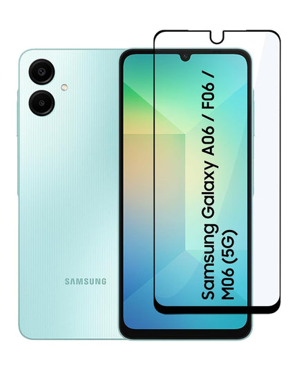 Tempered Glass for Samsung Galaxy A06 (4G)/ F06 (5G)/ M06 (5G) | Screen Protector Full HD Quality Tempered Glass Anti-Scratch Edge to Edge Coverage with Easy Installation Kit (Black)