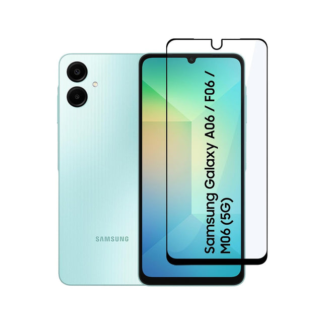 Tempered Glass for Samsung Galaxy A06 (4G)/ F06 (5G)/ M06 (5G) | Screen Protector Full HD Quality Tempered Glass Anti-Scratch Edge to Edge Coverage with Easy Installation Kit (Black)