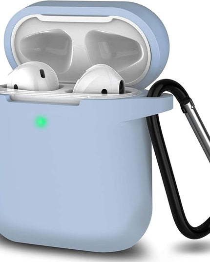 Silicone Soft Case Cover with Keychain for AirPods
