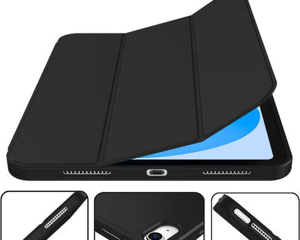 iPad (A16) 11th/10th Generation (2025/2022) [Auto Sleep/Wake Cover] [Left Side Pencil Holder] [Soft Flexible Case] Recoil Series - Black
