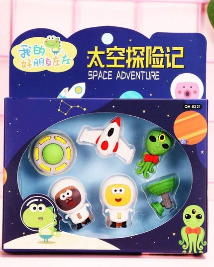 LIGHTER HOUSE� Cutest Newest Different Shapes Space Adventure Erasers Pack� B�Day Return Gift Party Idea for Kids Birthd