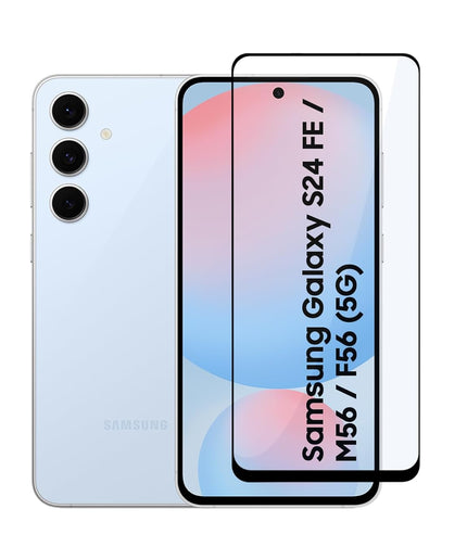 HC Tempered Glass for Samsung Galaxy S24 FE / M56 / F56 (5G) | Screen Protector Full HD Quality Tempered Glass Anti-Scratch Edge to Edge Coverage with Easy Installation Kit (Black)