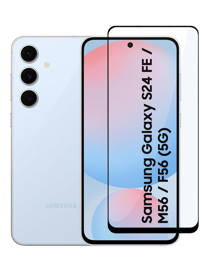 HC Tempered Glass for Samsung Galaxy S24 FE / M56 / F56 (5G) | Screen Protector Full HD Quality Tempered Glass Anti-Scratch Edge to Edge Coverage with Easy Installation Kit (Black)