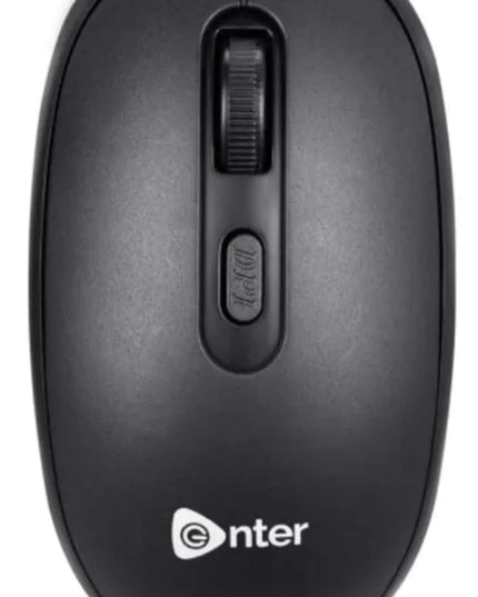 Enter Wireless Voyager Mouse with Silent Buttons, 2.4 GHz with USB Nano Dongle for PC/Mac/Laptop, Auto Power Saving Mode, 1600 DPI with Adjustable DPI Button (Black)