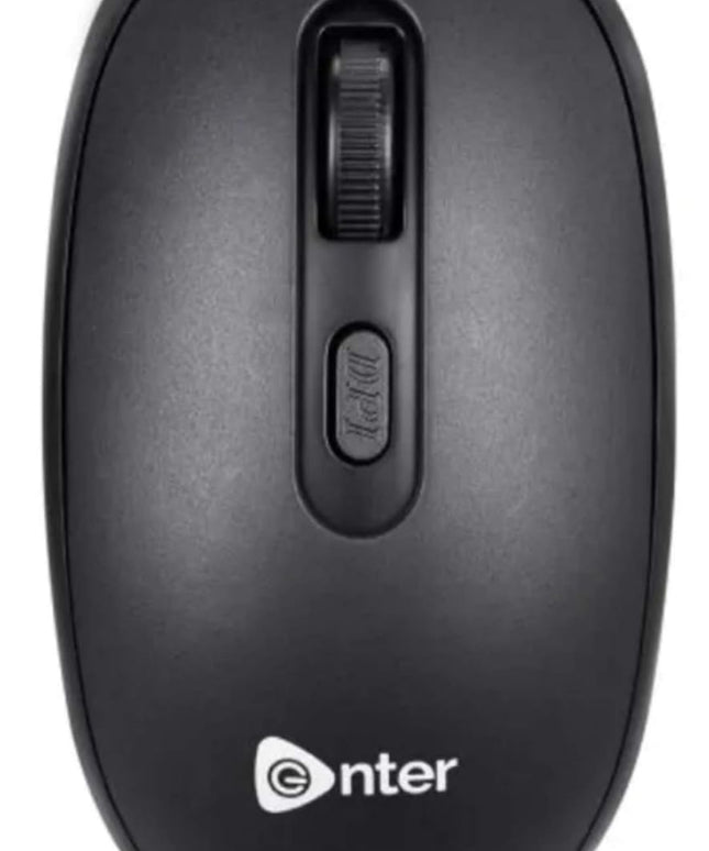 Enter Wireless Voyager Mouse with Silent Buttons, 2.4 GHz with USB Nano Dongle for PC/Mac/Laptop, Auto Power Saving Mode, 1600 DPI with Adjustable DPI Button (Black)