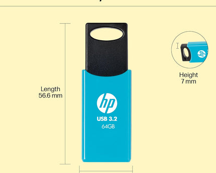 HP 712w 64GB USB 3.2 Flash Drive- Blue