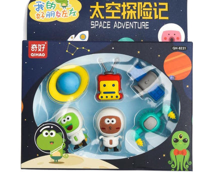 LIGHTER HOUSE� Cutest Newest Different Shapes Space Adventure Erasers Pack� B�Day Return Gift Party Idea for Kids Birthd