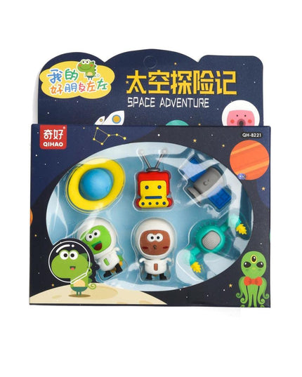 LIGHTER HOUSE� Cutest Newest Different Shapes Space Adventure Erasers Pack� B�Day Return Gift Party Idea for Kids Birthd