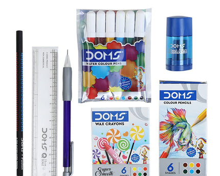 Doms Plastic Wow Craft Kit | Perfect Value Pack | Kit for Creative Minds | Gifting Range for Kids | Combination of 7 Stationery Items, Multicolor