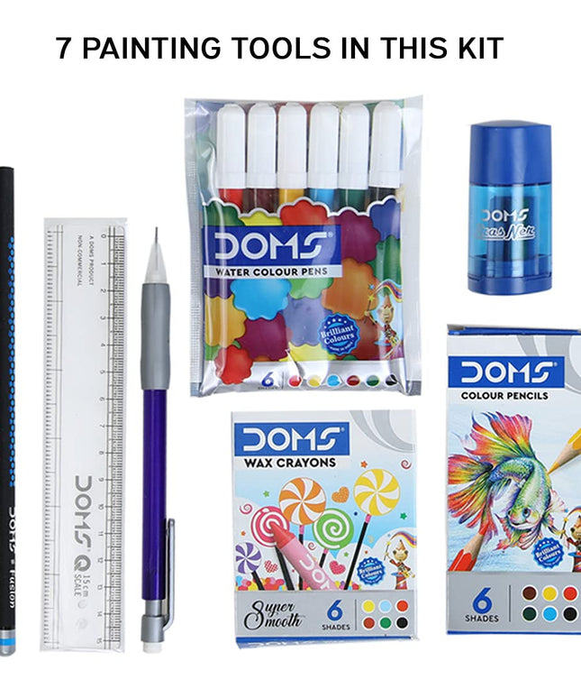 Doms Plastic Wow Craft Kit | Perfect Value Pack | Kit for Creative Minds | Gifting Range for Kids | Combination of 7 Stationery Items, Multicolor