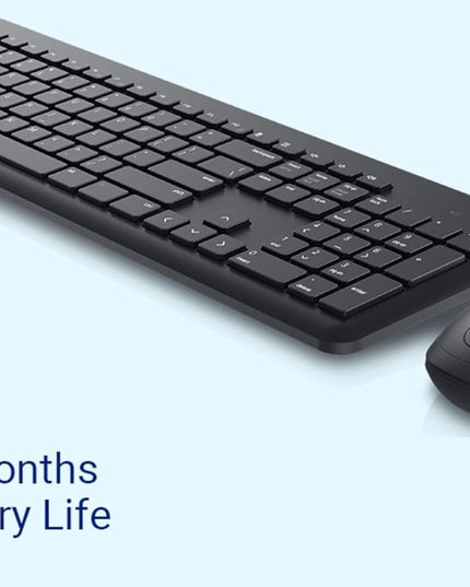 Dell KM3322W Wireless USB Keyboard and Mouse Combo, Anti-Fade & Spill-Resistant Keys, up to 36 Month Battery Life, 3Y Advance Exchange Warranty - Black