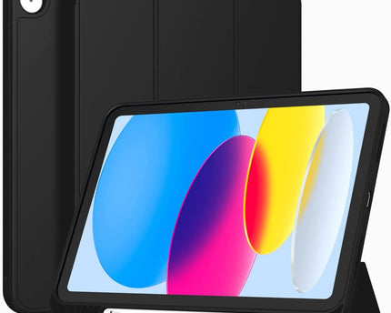 iPad (A16) 11th/10th Generation (2025/2022) [Auto Sleep/Wake Cover] [Left Side Pencil Holder] [Soft Flexible Case] Recoil Series - Black