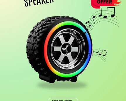 Rock Music RM-BT-670FM Tyre Bluetooth Speaker Powerful Sound,Indoor &Outdoor with RGB Ligh 12 W Bluetooth Party Speaker
