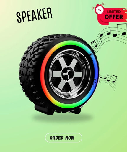 Rock Music RM-BT-670FM Tyre Bluetooth Speaker Powerful Sound,Indoor &Outdoor with RGB Ligh 12 W Bluetooth Party Speaker