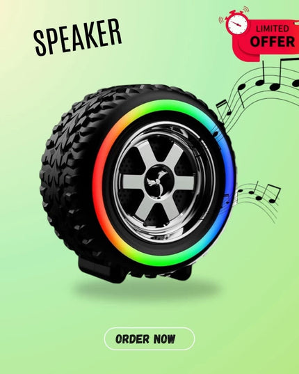 Rock Music RM-BT-670FM Tyre Bluetooth Speaker Powerful Sound,Indoor &Outdoor with RGB Ligh 12 W Bluetooth Party Speaker