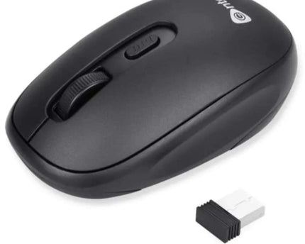 Enter Wireless Voyager Mouse with Silent Buttons, 2.4 GHz with USB Nano Dongle for PC/Mac/Laptop, Auto Power Saving Mode, 1600 DPI with Adjustable DPI Button (Black)