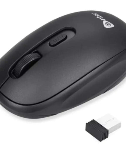 Enter Wireless Voyager Mouse with Silent Buttons, 2.4 GHz with USB Nano Dongle for PC/Mac/Laptop, Auto Power Saving Mode, 1600 DPI with Adjustable DPI Button (Black)