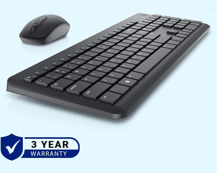 Dell KM3322W Wireless USB Keyboard and Mouse Combo, Anti-Fade & Spill-Resistant Keys, up to 36 Month Battery Life, 3Y Advance Exchange Warranty - Black