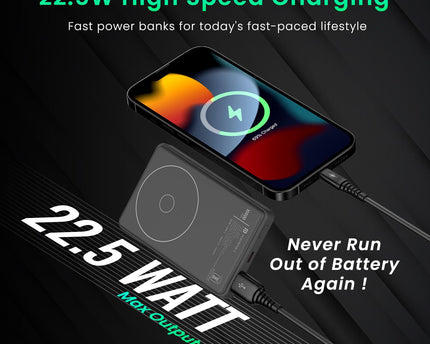 Portronics Luxcell Wireless Mini 10k 10000mAh 15W (Black)