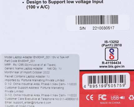 Dell Original 65W 19.5v 4.5mm Pin Laptop AC Adapter-Black Without Power Cord (Part Code MGJN9)
