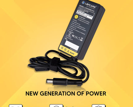 Enter BIS Certified 65W, 18.5V/3.5A, 3 Pin High-Efficiency AC Laptop Charger/Adapter for HP Laptops (Without Power Cord)
