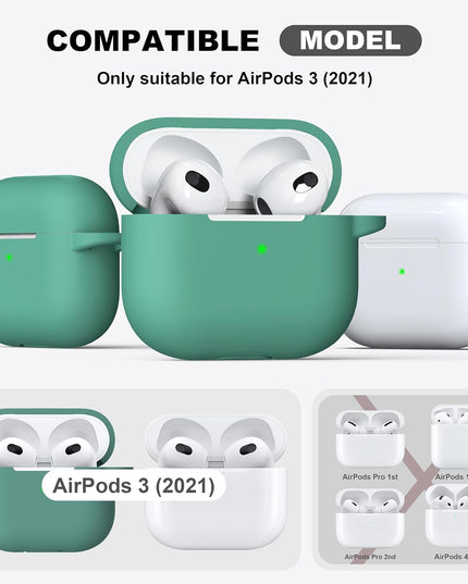 Silicone Soft Case Cover with Keychain for AirPods