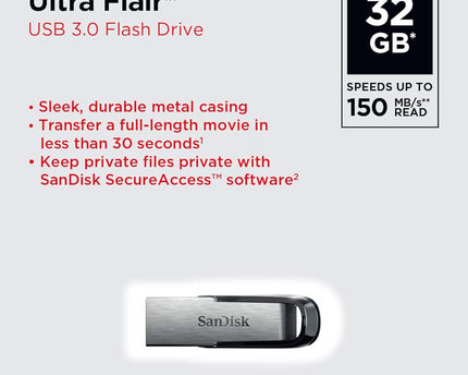 SanDisk Ultra Flair 32 GB USB 3.0 Pen Drive (Silver)