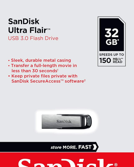 SanDisk Ultra Flair 32 GB USB 3.0 Pen Drive (Silver)