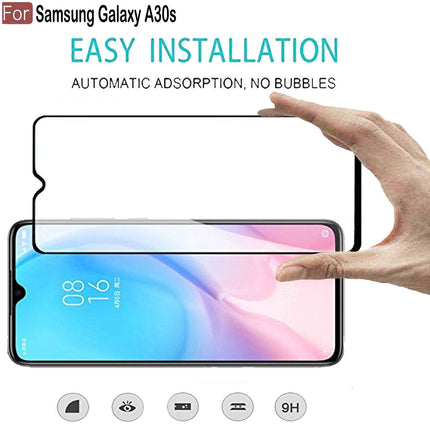 TEKOGEAR Tempered Glass for Samsung Galaxy M21 / M30s / M30 / A30s / M21 (2021) Edition | Screen Protector Full HD Quality Tempered Glass Anti-Scratch Edge to Edge Coverage with Installation Kit (Black)