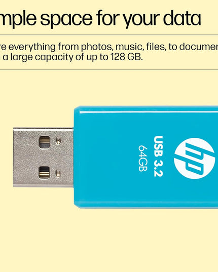 HP 712w 64GB USB 3.2 Flash Drive- Blue