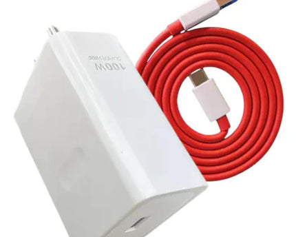 Oneplus Original 100W Charger for OnePlus Fold Series, 12, 11 Series Adapter with Durable Cable White