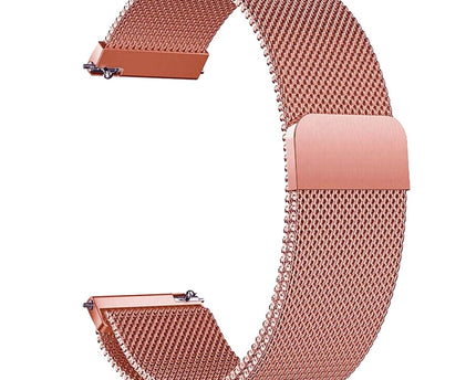 Watch Strap Magnetic Loop 22mm Compatible with Boat /Fire boult / Noise Watch Smartwatch Luxury Metal Chain Band Rose Gold Pink